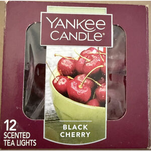 Yankee Candle “Black Cherry” Box Of 7 New Tea Lights Burn For 4-6 Hours Each